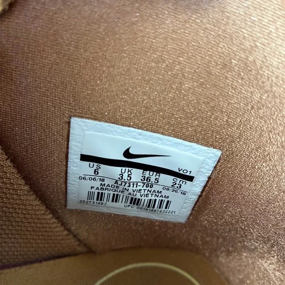 Nike Air Force 1 High Utility Wheat Gold RARE Women's Size 6 - Picture 5 of 6